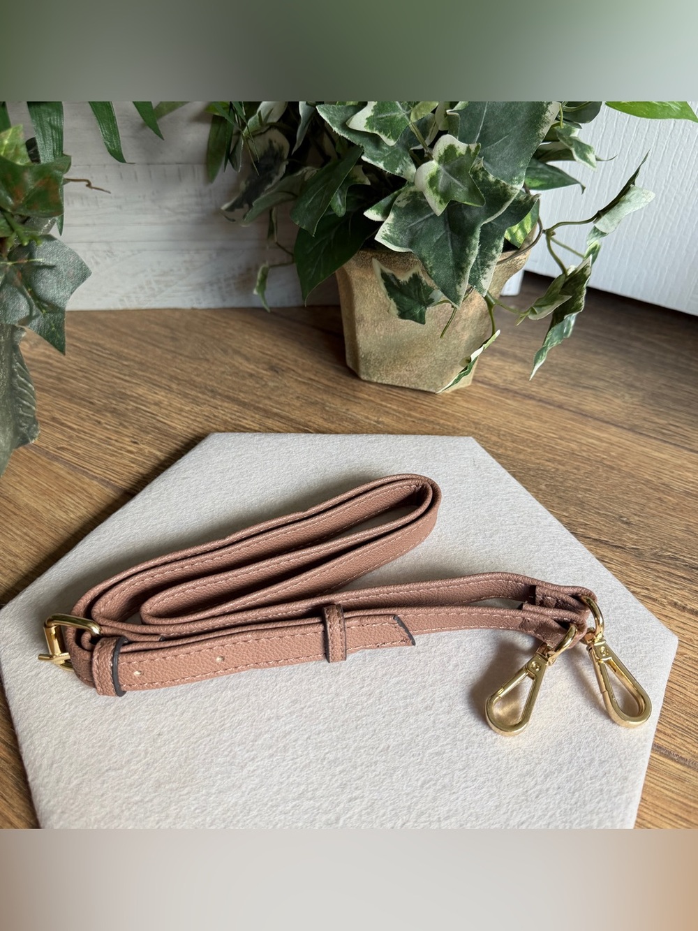 Brown & Gold Vegan Leather Purse Replacement/Upgrade Strap - 1"